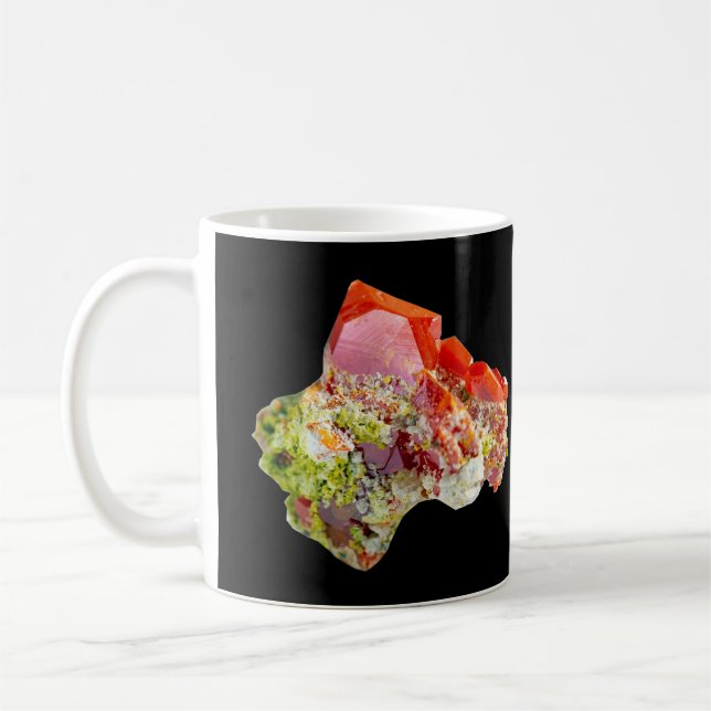 Bright Red Wulfenite Specimen Mugg (Vänster)