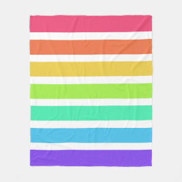 Bright regnbåge rand fleecefilt