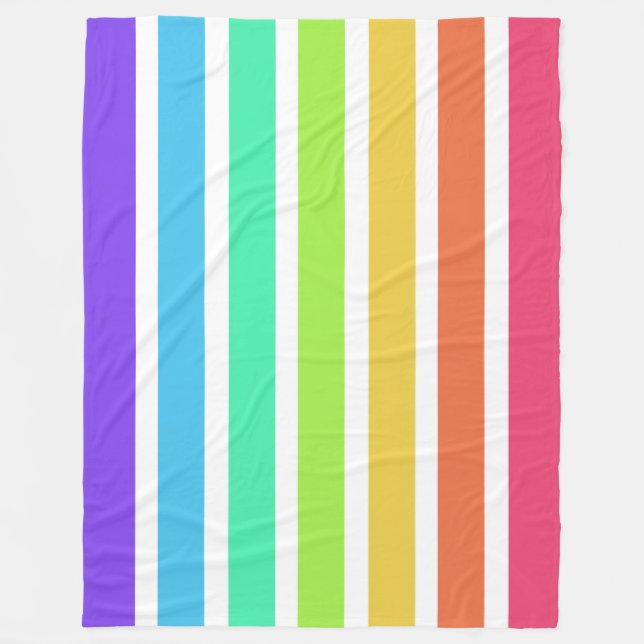 Bright regnbåge rand fleecefilt (Framsidan)