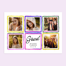 Bright Retro Grad Photo Collage Frames Graduation  Meddelande
