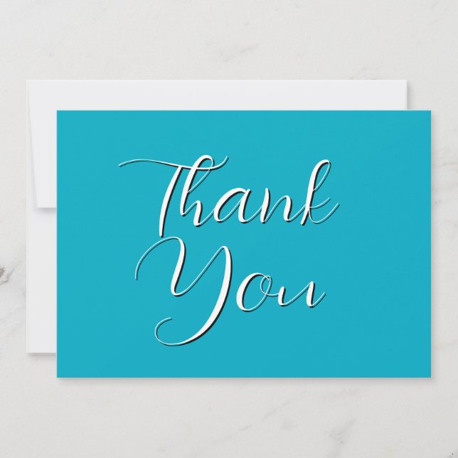 Bright Rich Sky Blue Thank You Card Tack Kort (Framsida)