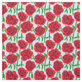 Bright Röd ros Fabric Tyg