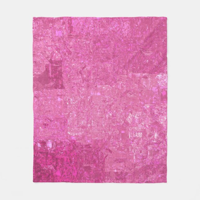 Bright Rosa Abstrakt Mosaic Gloss Fleecefilt (Framsidan)