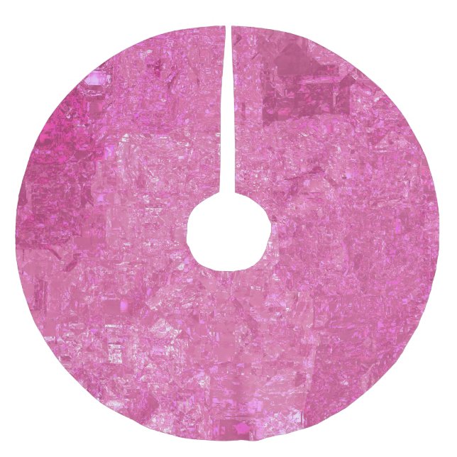 Bright Rosa Abstrakt Mosaic Gloss Julgransmatta Borstad Polyester (Framsidan)
