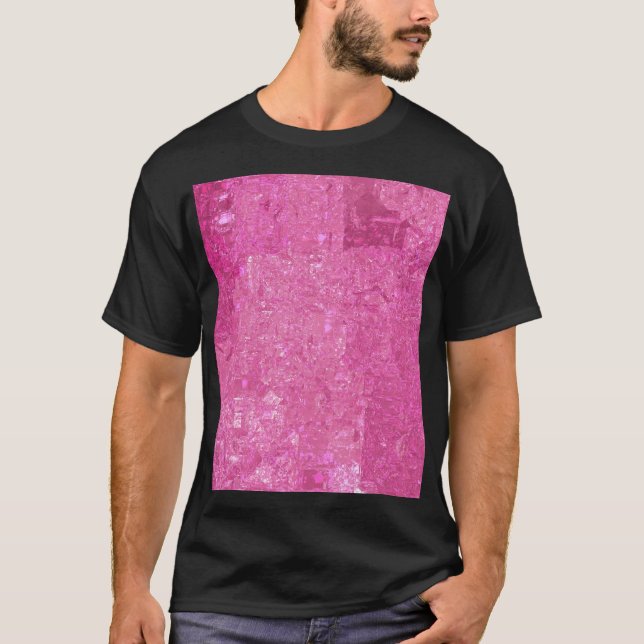 Bright Rosa Abstrakt Mosaic Gloss T Shirt (Framsida)