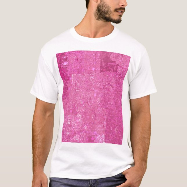 Bright Rosa Abstrakt Mosaic Gloss T Shirt (Framsida)