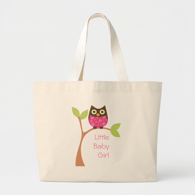 Bright Rosa Baby Uggla Jumbo Tygkasse (Framsidan)
