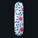 Bright Rosa Blåa blommor Löv Acrylic Paint Mini Skateboard Bräda 18,5 Cm<br><div class="desc">Detta moderna och gigantiska mönster är perfekt för trendiget och snyggten. Den har handmålad, ljus nyans, rosa, rosa, grönt och marinblå akrylblommor och löv mönster ovanpå en vit bakgrund. Det är konst, söt, elegant, unikt och originellt. Stilisera med dessa handmålade blommor som har utförts av konstnären La Femme, Rachel Matheney....</div>