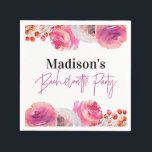 Bright Rosa Blommigt Bachelorette Party Napkin Pappersservett<br><div class="desc">Planerar du en roligt och ett sjudande bachelorettparty? Titta bara på vår Rosa Blommigt Bachelorette Party Napkin! Den här fantastiska napkin har en enastående,  ljusstark rosa färg med en blommigt som ger dig lite elegans i ditt speciella firande.</div>