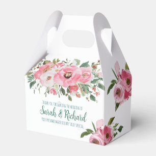 Bright Rosa Blommigt Bröllop Presentaskar