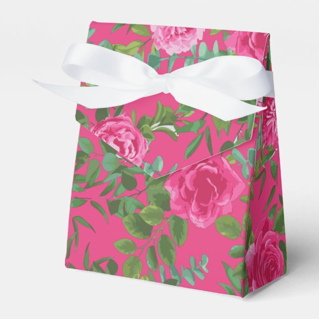 Bright Rosa Blommigt Bröllop Presentaskar (Framsidan Sidan)