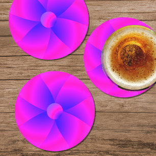 Bright Rosa & Blue Papper Party Underlägg Rund