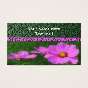 Bright Rosa Cosmos Flower Visitkort