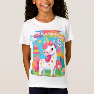 Bright Rosa Cute Unicorn Birthday T Shirt
