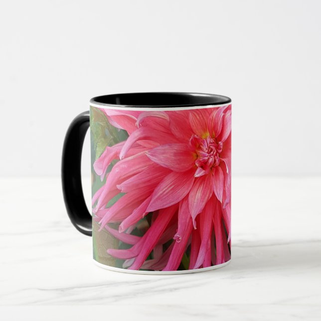 Bright rosa Dahlia blomma. Mugg (Framsida vänster)