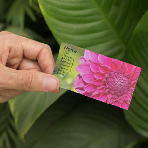Bright Rosa Dahlia Blommigt Visitkort