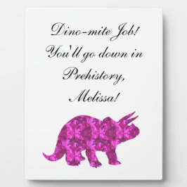 Bright Rosa Dinosaur Personal Award Plaque