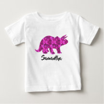Bright Rosa Dinosaur Personlig Girl Shirt