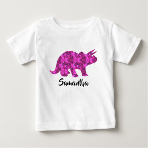 Bright Rosa Dinosaur Personlig Girl Shirt Tröja