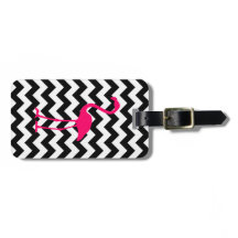 Bright Rosa Flamingo Black and White Zigzag