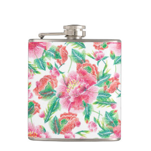 Bright Rosa Flowers Mönster Girly Design Fickplunta