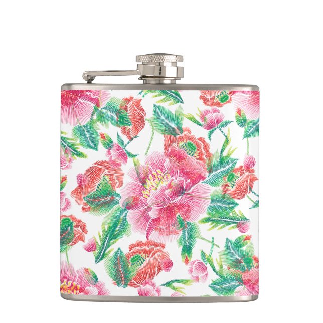 Bright Rosa Flowers Mönster Girly Design Fickplunta (Framsidan)