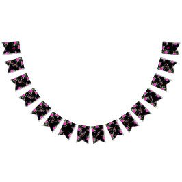 Bright Rosa Flowved Vimplar