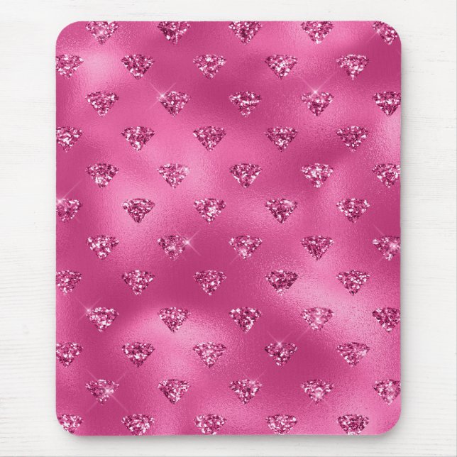 Bright Rosa Glam Sparkly Diamonds Musmatta (Framsidan)
