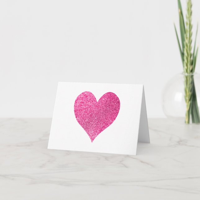 Bright Rosa Glitter Heart Tack (Framsida)