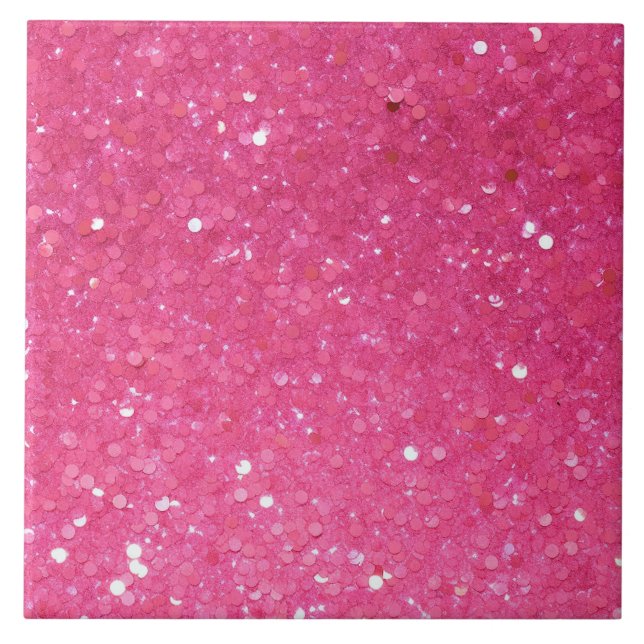 Bright Rosa Glitter Kakelplatta (Framsidan)