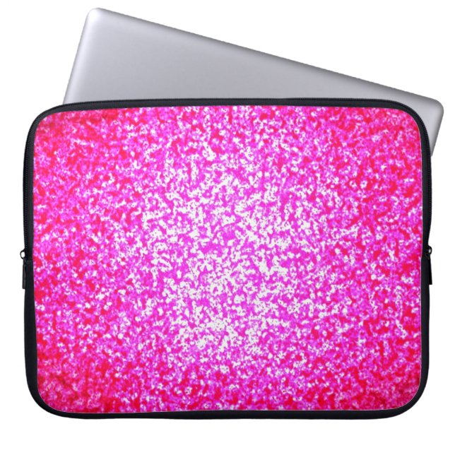 Bright rosa glitter laptop sleeve (Framsidan)