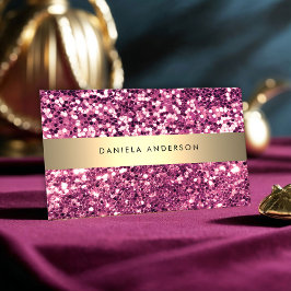 Bright Rosa Glitter Luxury Glam QR-kod Visitkort