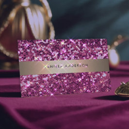 Bright Rosa Glitter Luxury Glam QR-kod Visitkort