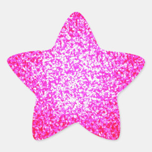 Bright rosa glitter mode stjärnformat klistermärke