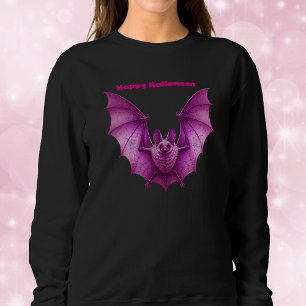 Bright Rosa Gothic Spooky Flies Fladdermus för Hal T Shirt