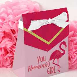 Bright Rosa Grönt Flamingo Birthday Presentaskar