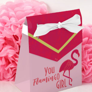 Bright Rosa Grönt Flamingo Birthday Presentaskar