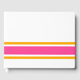 Bright Rosa Gult Kant Tävla Rand på vit Gästböcker