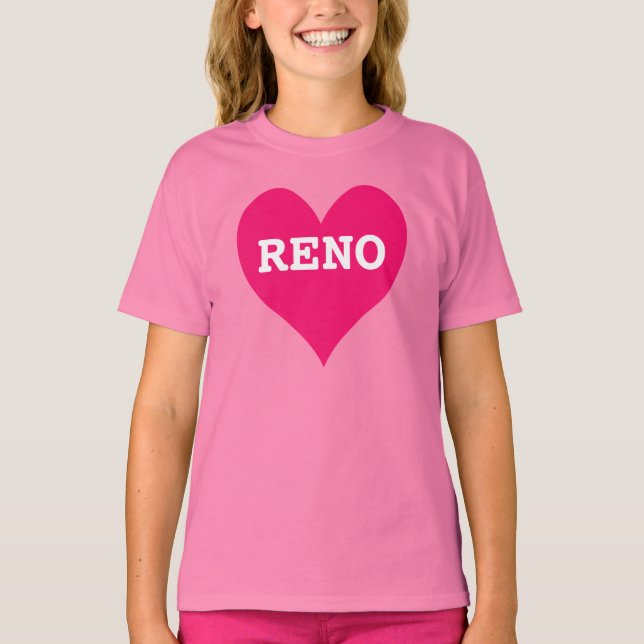 Bright Rosa Heart Reno T-shirt (Framsida)