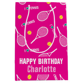 Bright rosa I kärlek tennis mönster