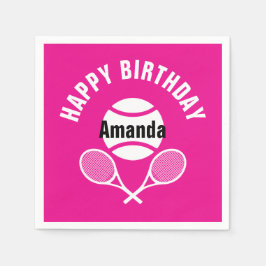 Bright rosa I kärlek tennis Pappersservett