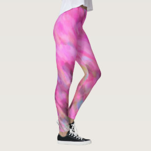 Bright Rosa Impressionist Art Leggings