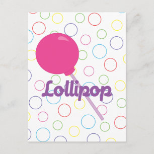 Bright Rosa Lollipop Vykort