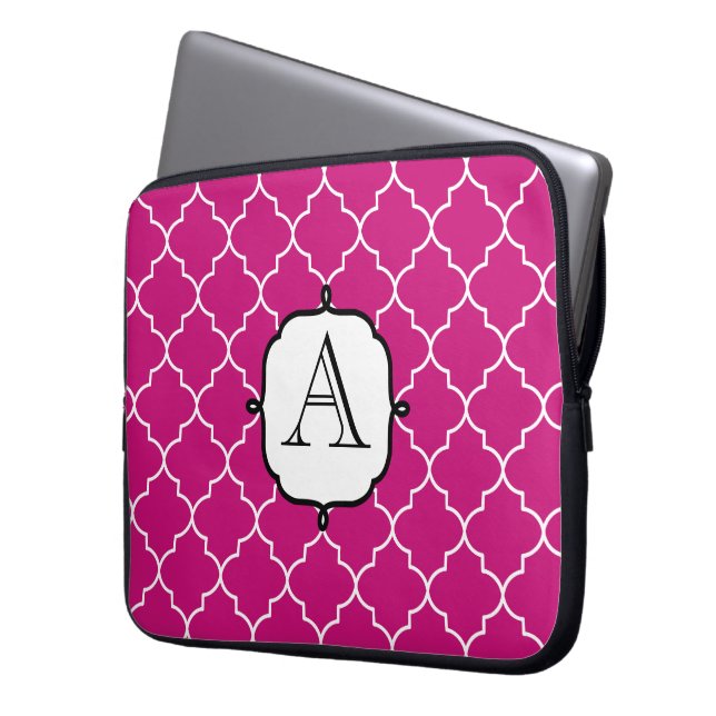 Bright Rosa Monogram Laptop sleeve (Framsidan Vänster)