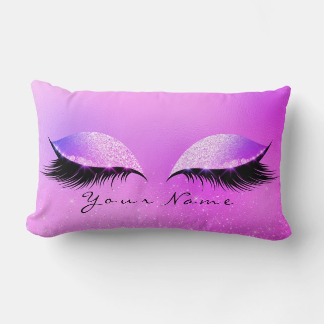 Bright Rosa Namn Princess Beauty Lash Makeup Lumbarkudde (Framsida)