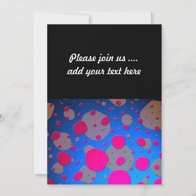 Bright Rosa och blå modern konst Inbjudningar (Framsida)