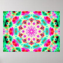 Bright Rosa och Grönt Mandala