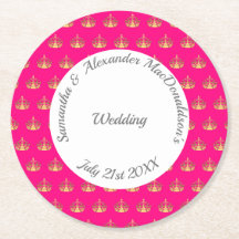 Bright rosa och guld krona bröllop