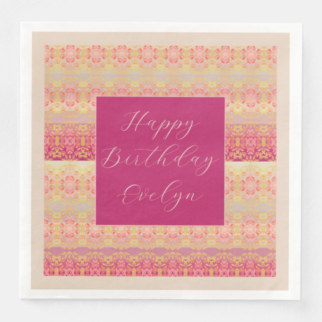 Bright Rosa och koraller Pappersservett (Framsida)