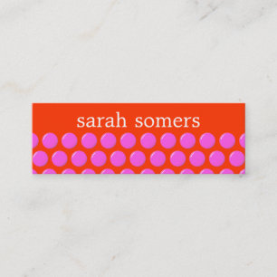 Bright Rosa och Orange Polka dots Beauty Salon Mini Visitkort
